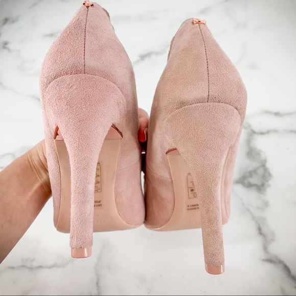 COPY - TED BAKER Heels Pink Sloana Scalloped Trim Suede - Picture 14 of 16